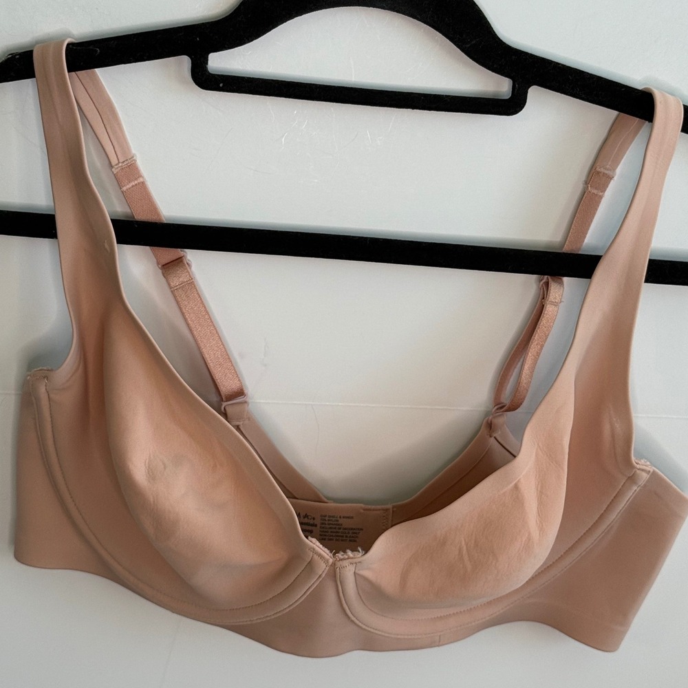 Soma Essentials Unlined Scoop Balconette Bra Nude Beige Pink Hue 36C Underwire